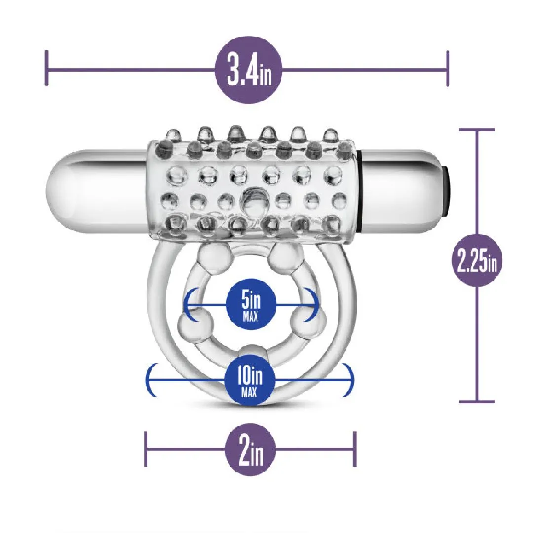 Stay Hard Clitifier Beginner Vibrating Couples Cock Ring - Clear