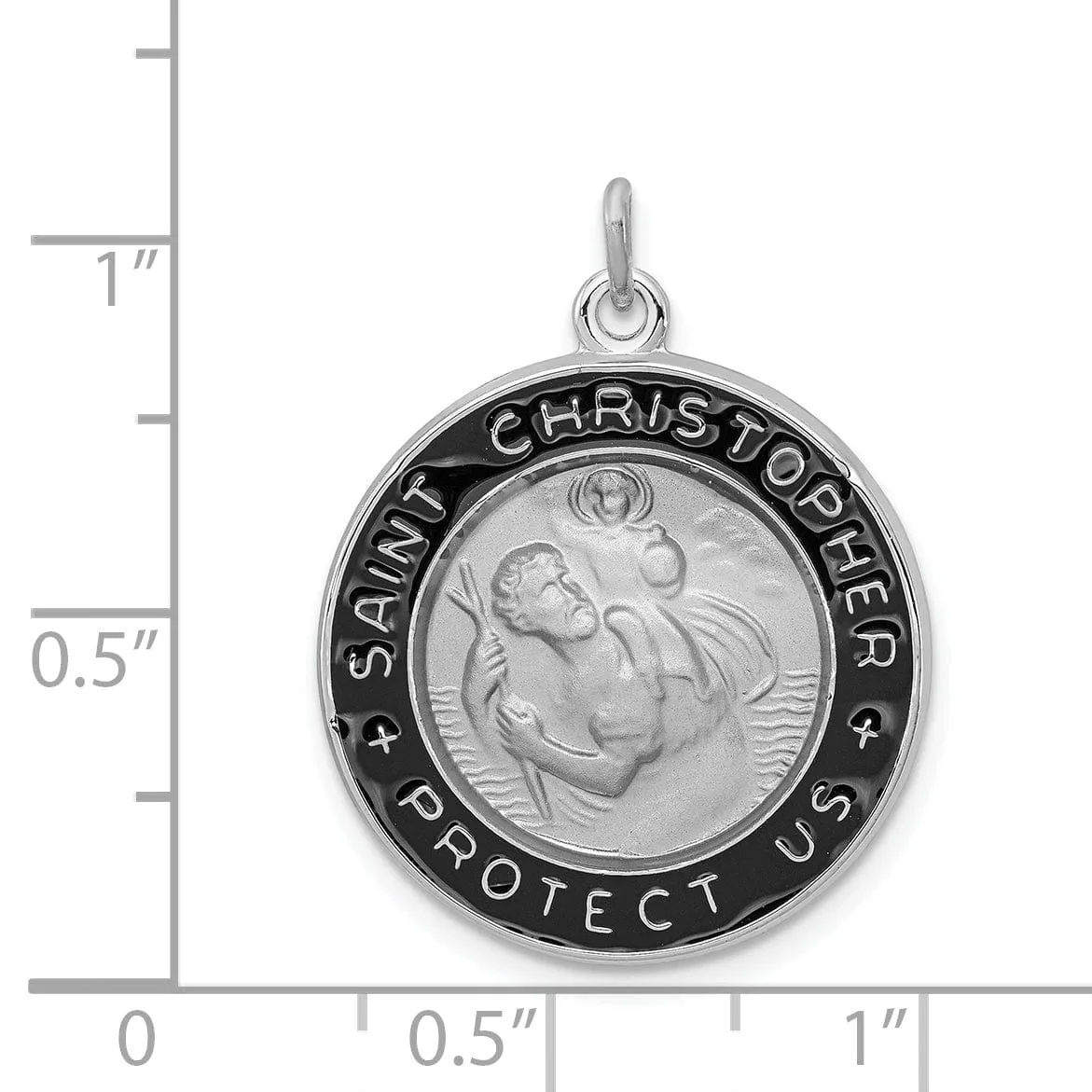 Sterling Silver Enameled St. Christopher Medal