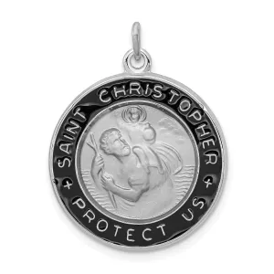 Sterling Silver Enameled St. Christopher Medal