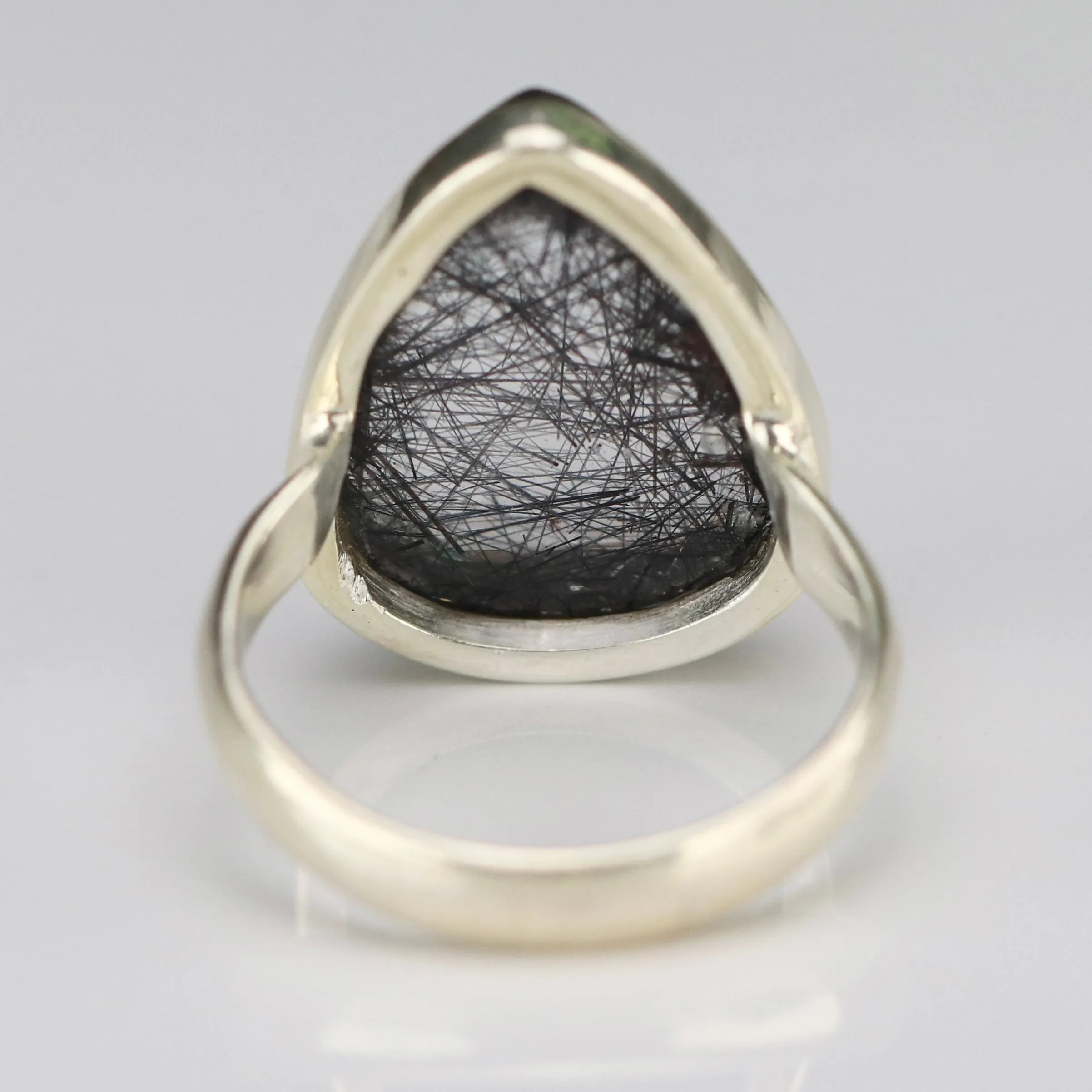 Sterling silver rutilated quartz ring