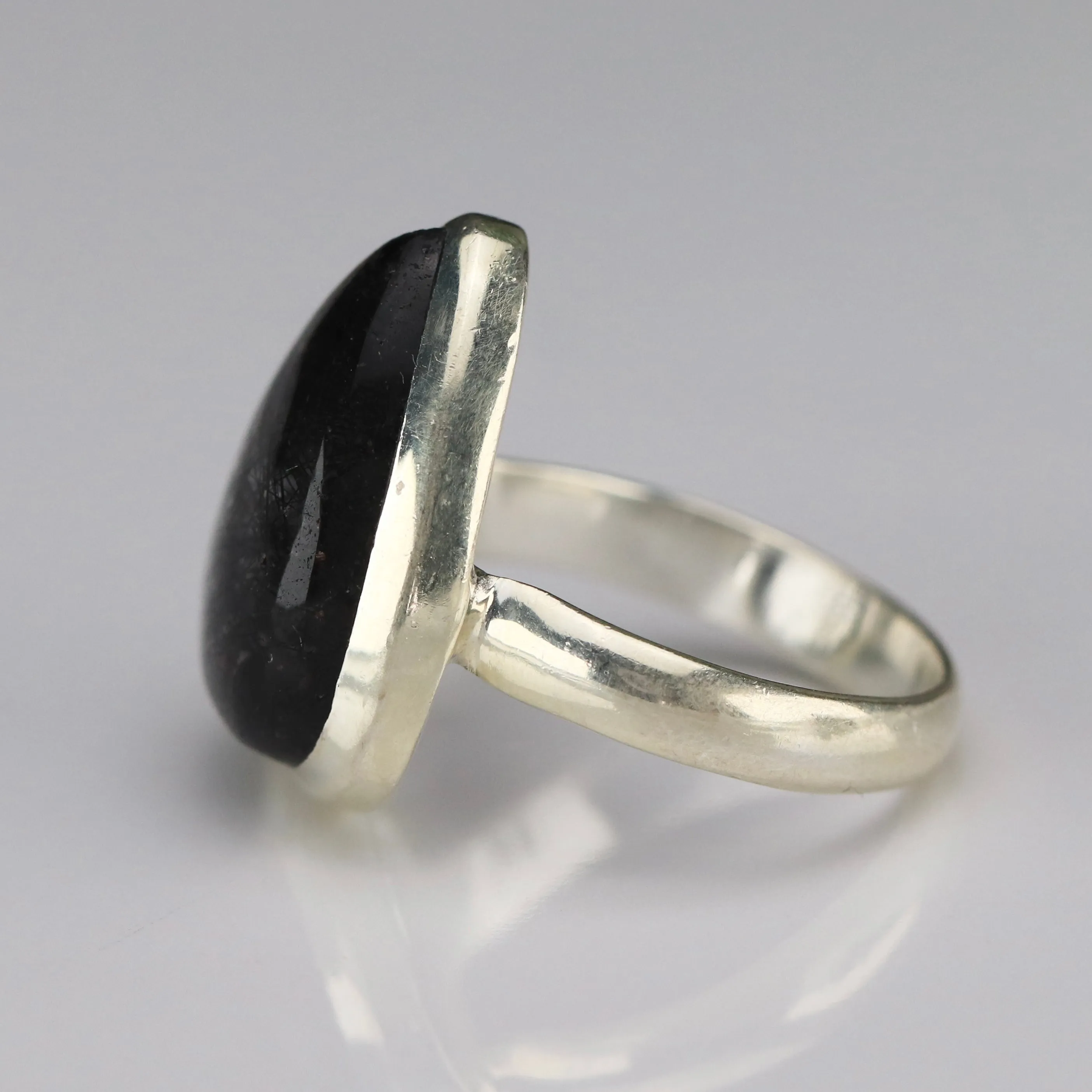 Sterling silver rutilated quartz ring