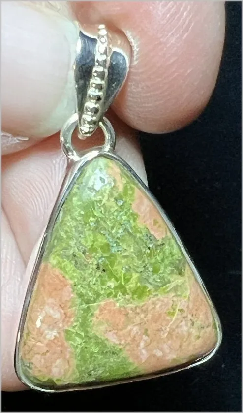 Sterling Silver UNAKITE Crystal Pendant - Connect with Animal Guides - with Synergy 9  years