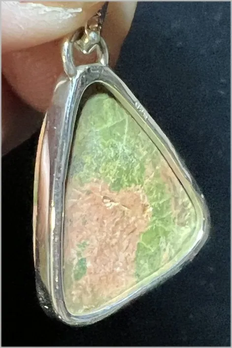 Sterling Silver UNAKITE Crystal Pendant - Connect with Animal Guides - with Synergy 9  years
