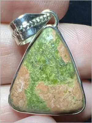 Sterling Silver UNAKITE Crystal Pendant - Connect with Animal Guides - with Synergy 9  years