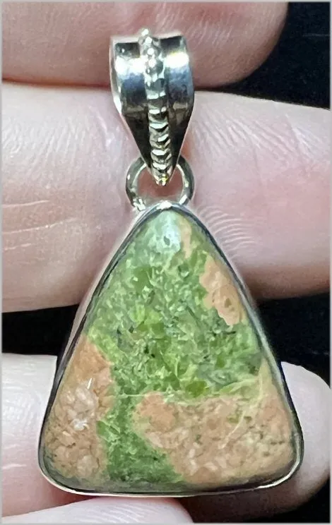 Sterling Silver UNAKITE Crystal Pendant - Connect with Animal Guides - with Synergy 9  years