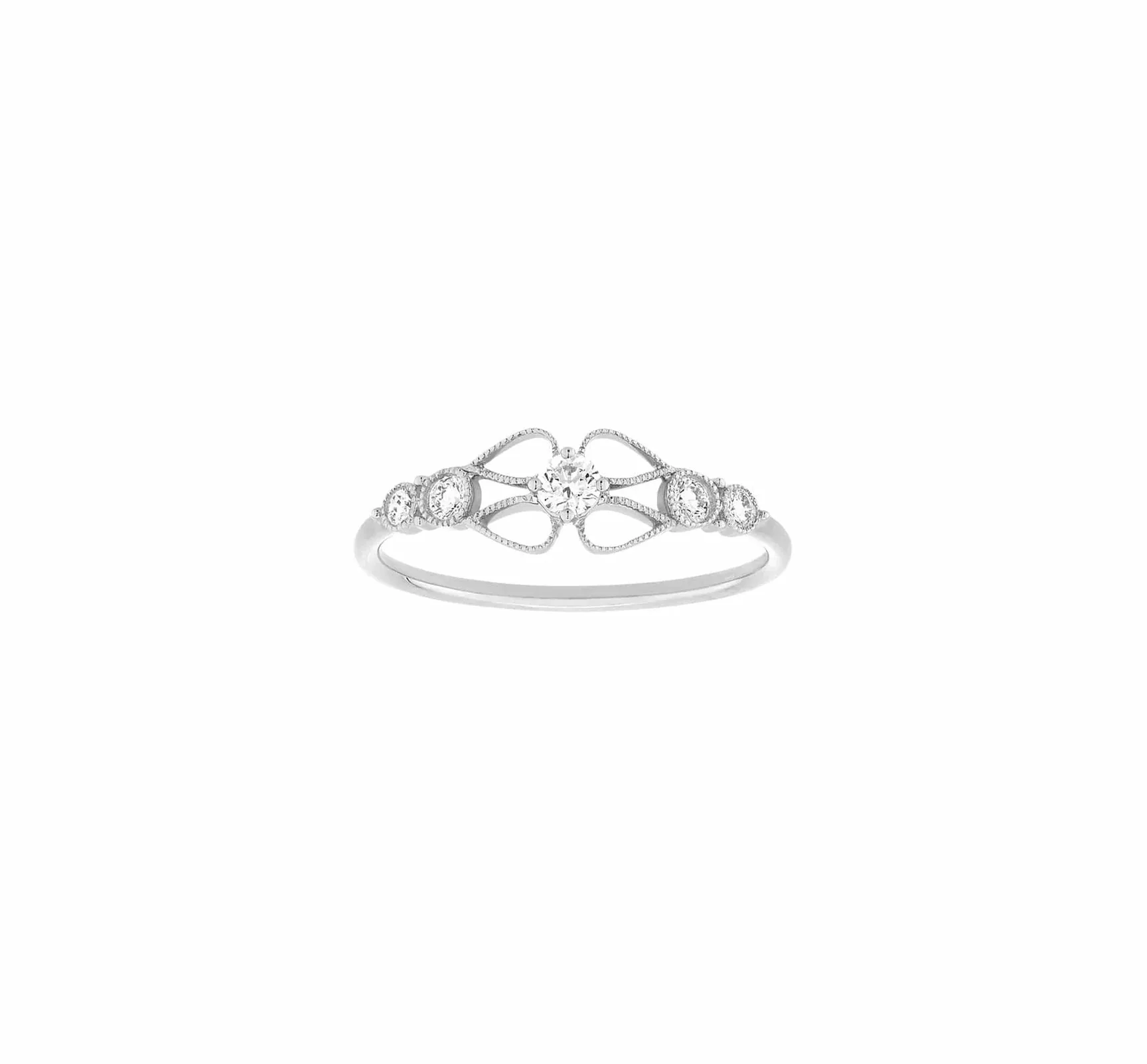 Stone Babylone Simple Ring White Gold