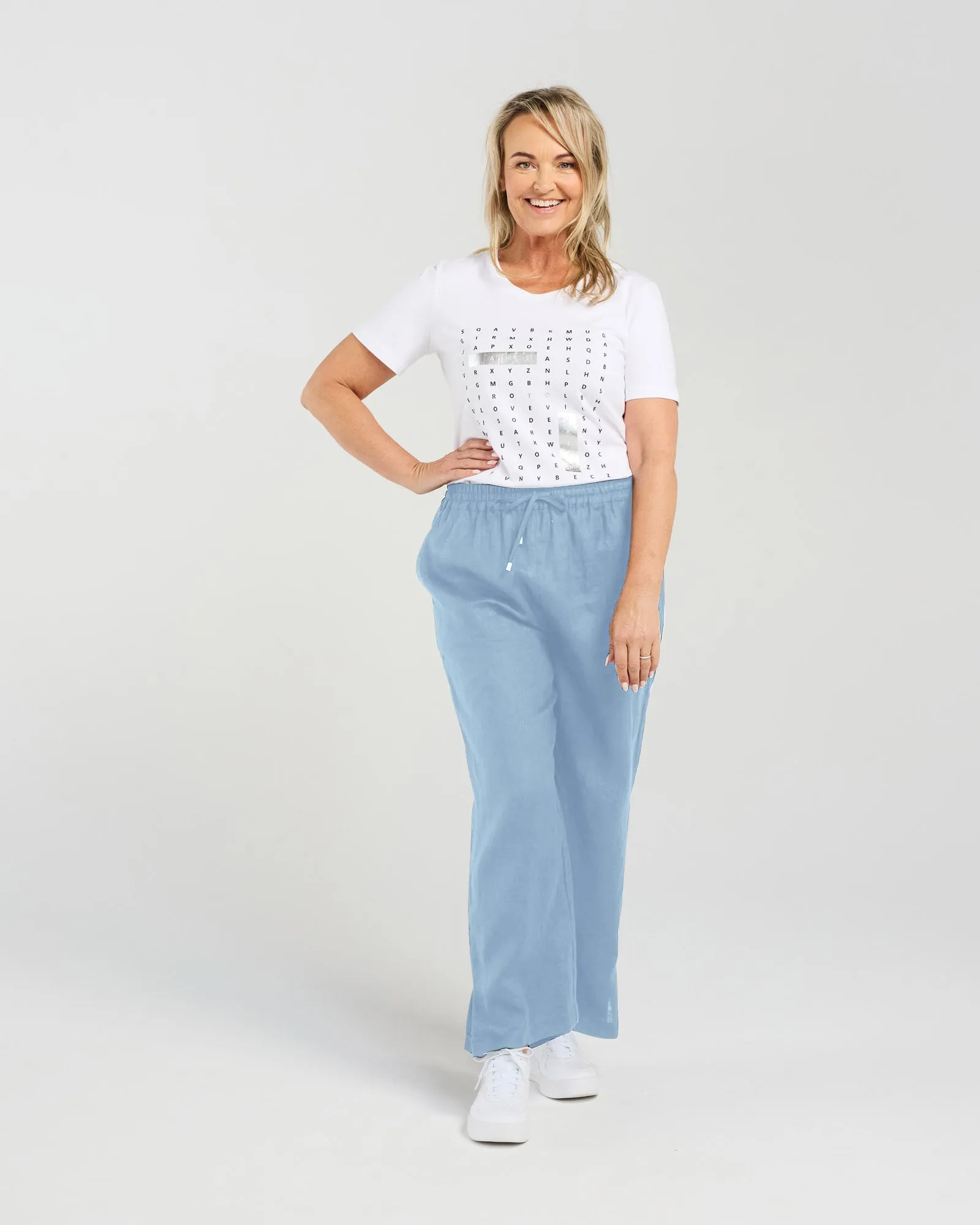 Straight Leg Linen Pant