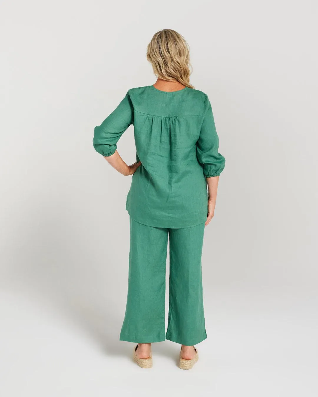 Straight Leg Linen Pant
