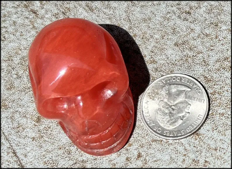Strawberry Quartz CRYSTAL SKULL - Stimulate Heart Chakra, Grounding