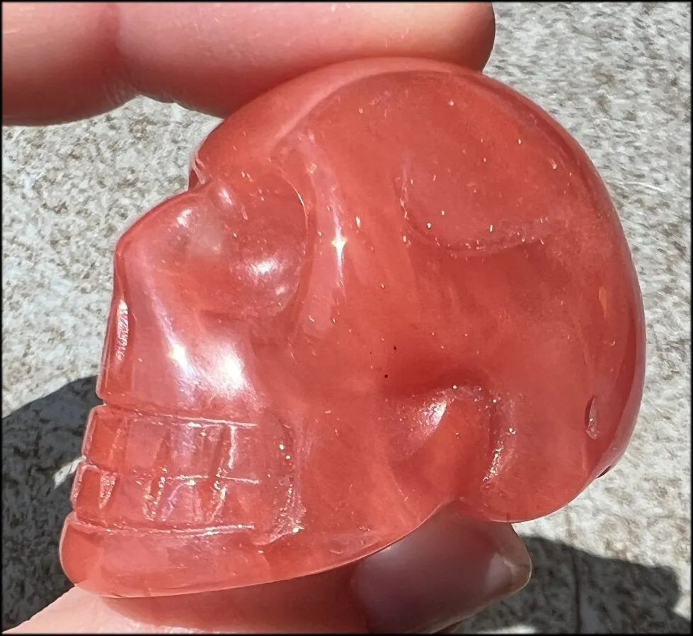 Strawberry Quartz CRYSTAL SKULL - Stimulate Heart Chakra, Grounding