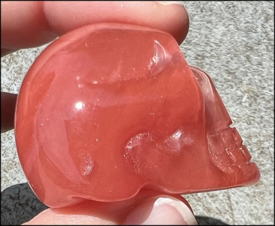 Strawberry Quartz CRYSTAL SKULL - Stimulate Heart Chakra, Grounding