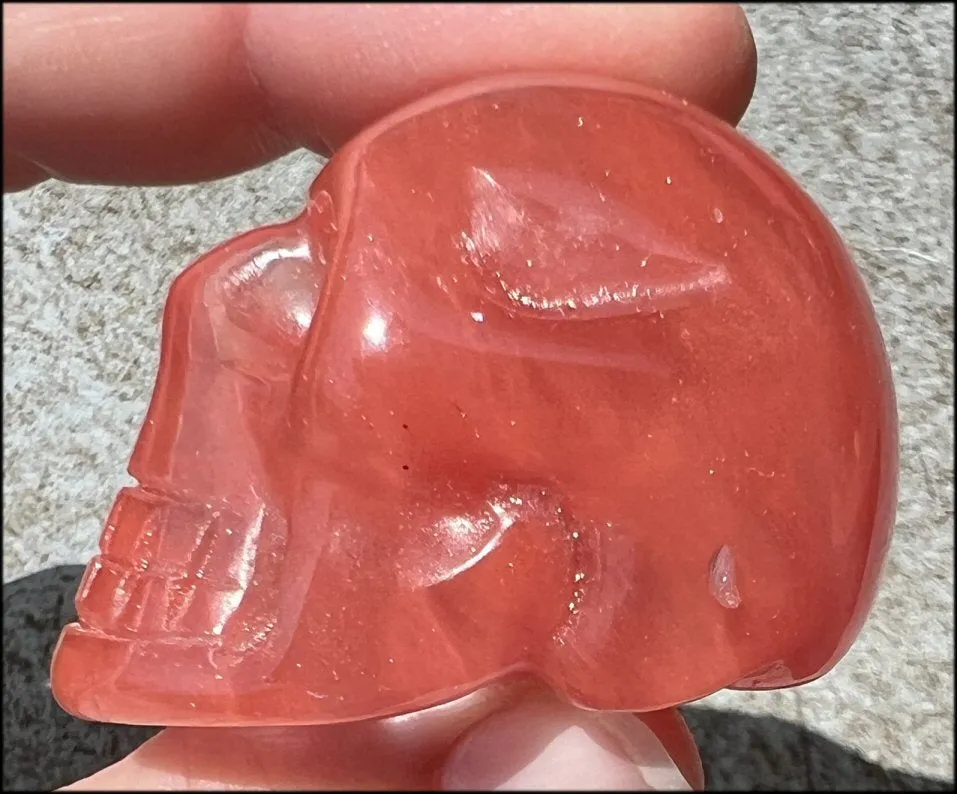 Strawberry Quartz CRYSTAL SKULL - Stimulate Heart Chakra, Grounding