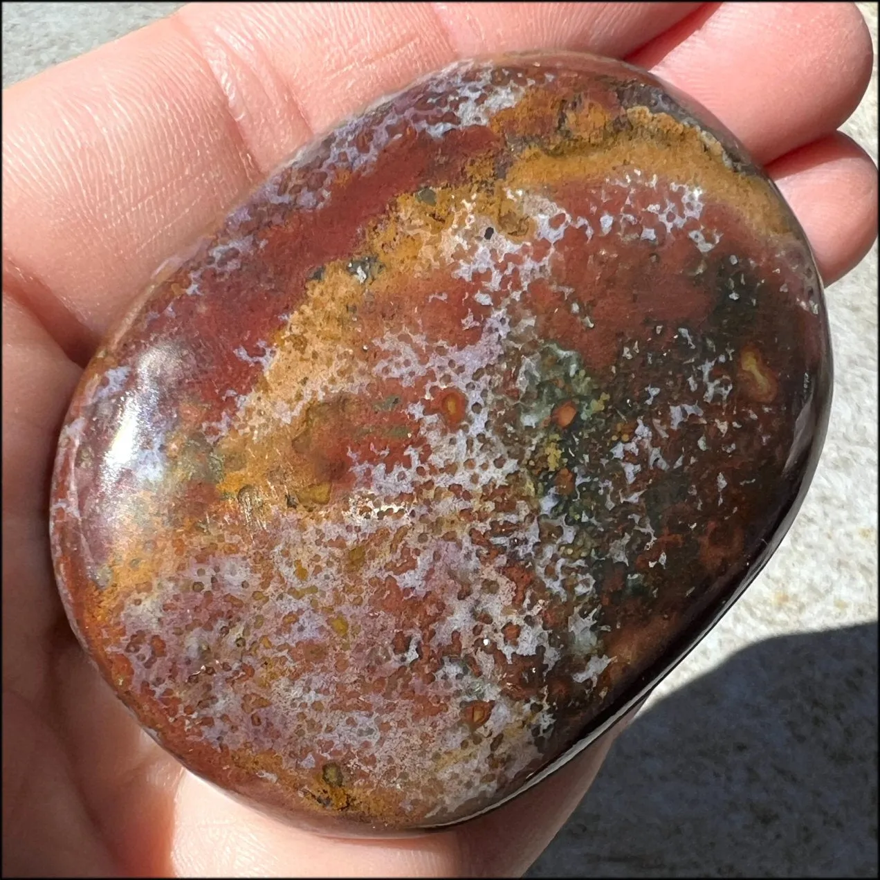 ~Stunning~ Bloodstone   Ocean Jasper Mix Crystal Palm Stone