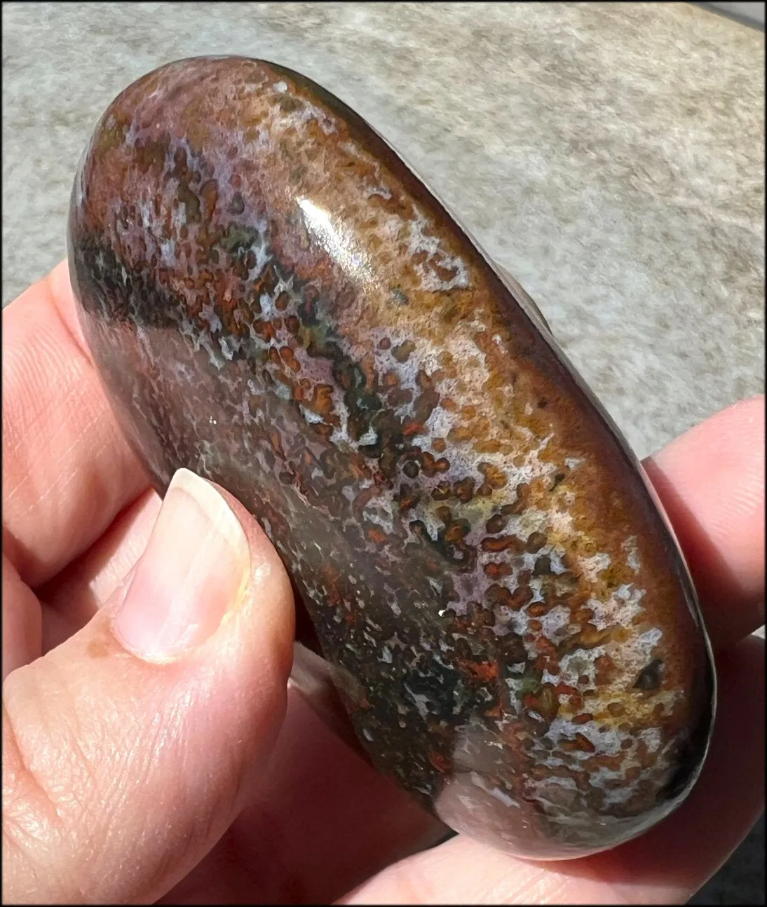 ~Stunning~ Bloodstone   Ocean Jasper Mix Crystal Palm Stone