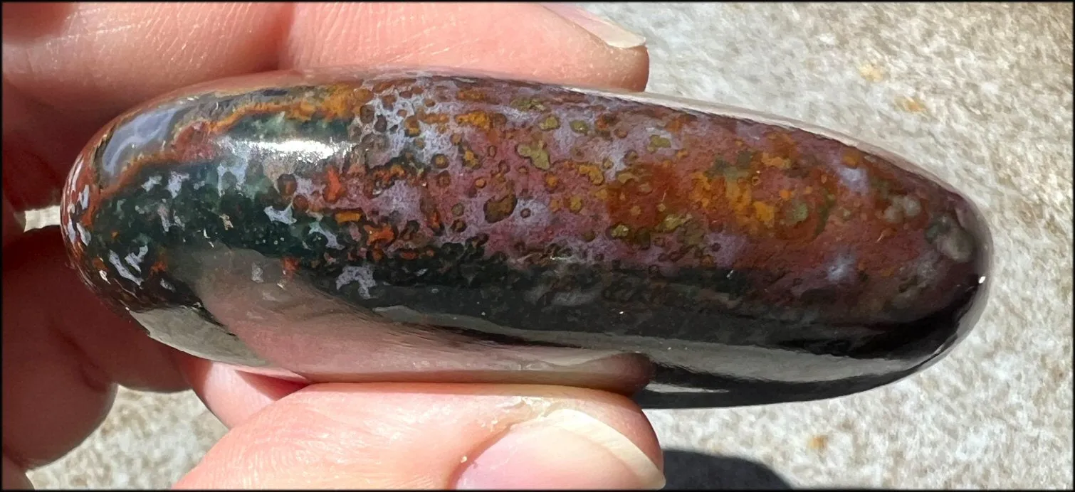 ~Stunning~ Bloodstone   Ocean Jasper Mix Crystal Palm Stone