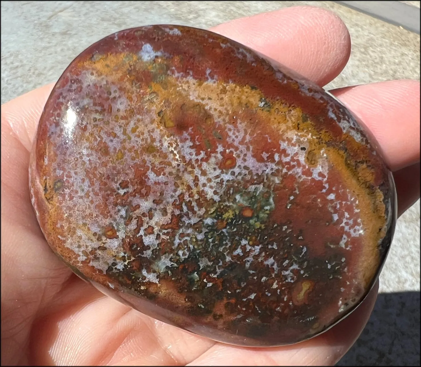 ~Stunning~ Bloodstone   Ocean Jasper Mix Crystal Palm Stone