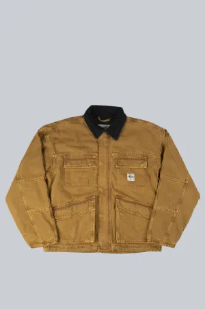 STUSSY SHOP JACKET WASHED CANVAS BRONZE