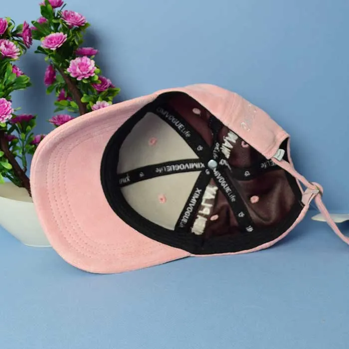 Suede Simple Plain Children Baseball Cap (Pink)
