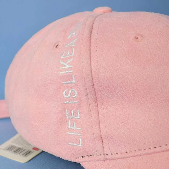 Suede Simple Plain Children Baseball Cap (Pink)