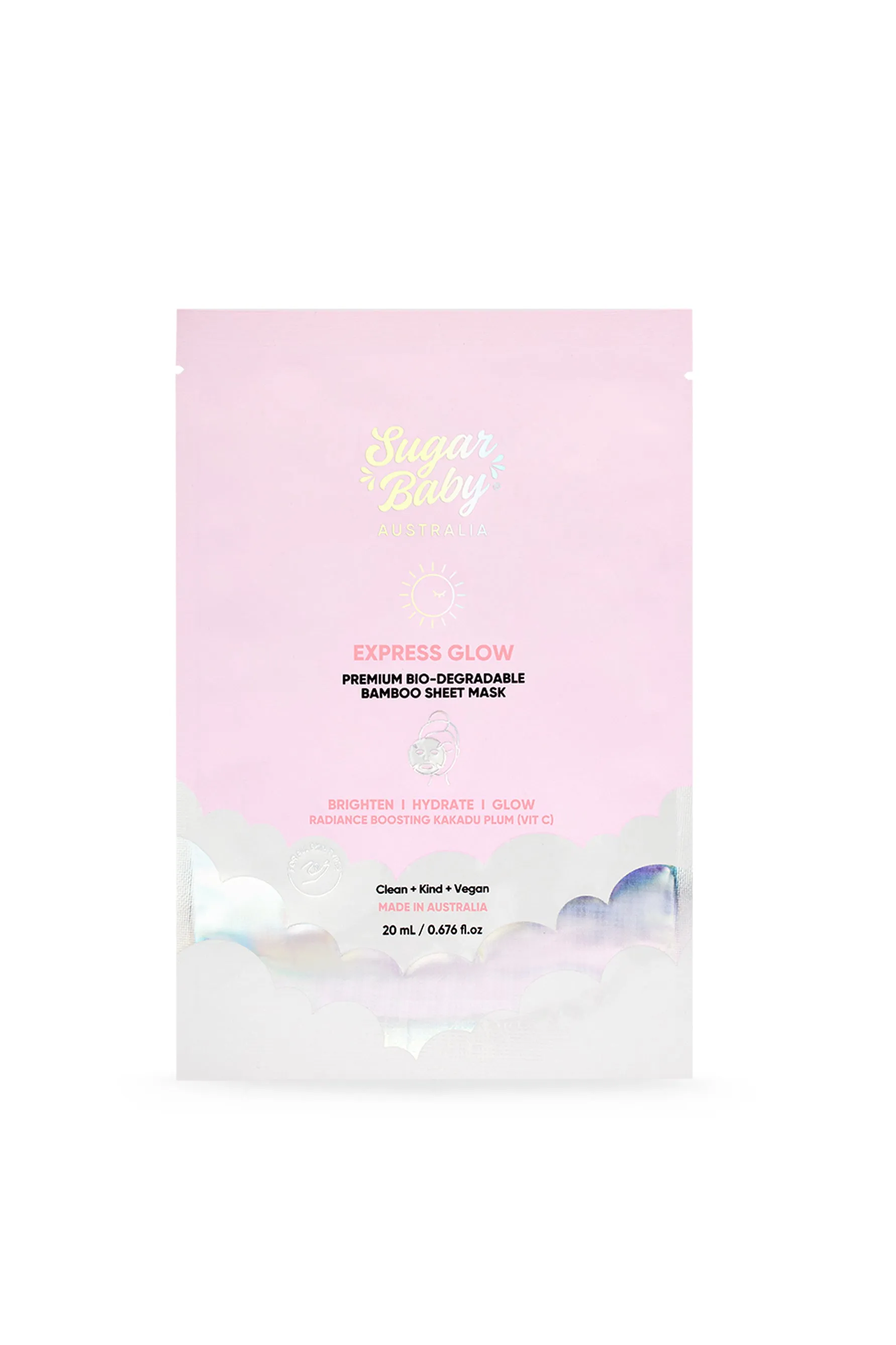 SUGAR BABY EXPRESS Glow Sheet Biodegradable Bamboo Mask 20ml