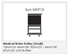 Sunflower - Medical Notes Trolley (Medium) - Enclosed sides with hinged top and 1 Digital Combination Lock