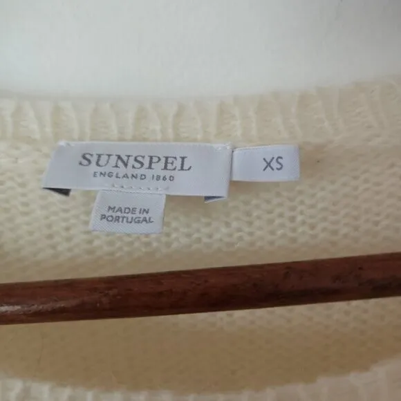 Sunspel Alpaca Merino  Wool  Cream Sweater