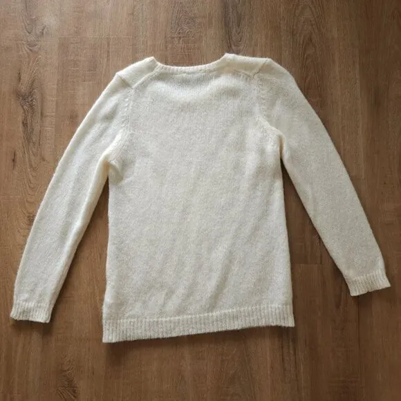Sunspel Alpaca Merino  Wool  Cream Sweater