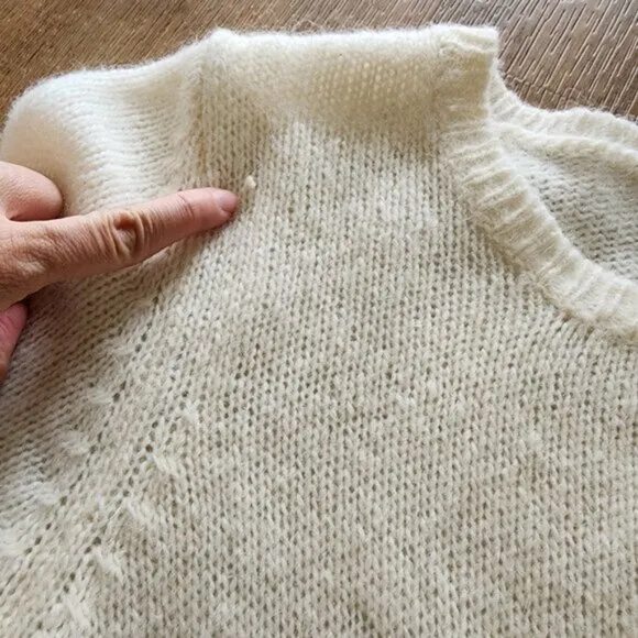 Sunspel Alpaca Merino  Wool  Cream Sweater