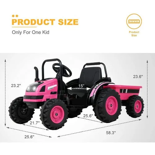 Super Cool 2025 Heavy Duty Green 6V Farm Tractor Powered Ride-On with Detachable Wagon | Remote
