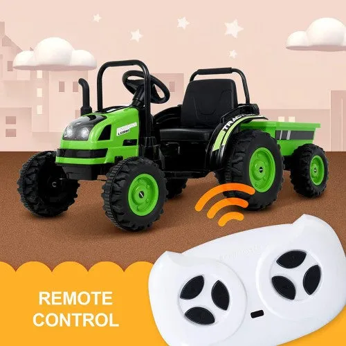 Super Cool 2025 Heavy Duty Green 6V Farm Tractor Powered Ride-On with Detachable Wagon | Remote