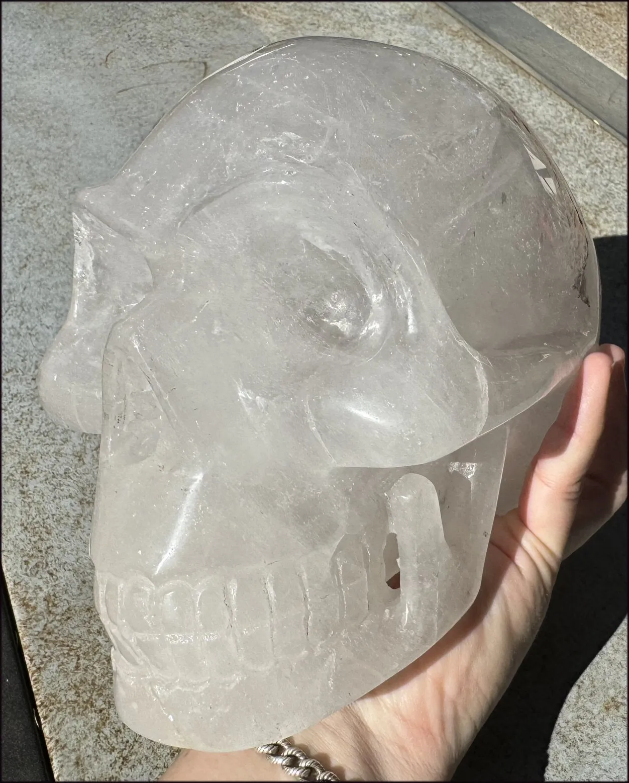 ~Super Sale~ LifeSize Himalayan Quartz Crystal Skull with Chlorite, Hematite!