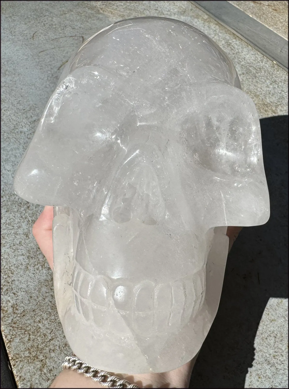 ~Super Sale~ LifeSize Himalayan Quartz Crystal Skull with Chlorite, Hematite!