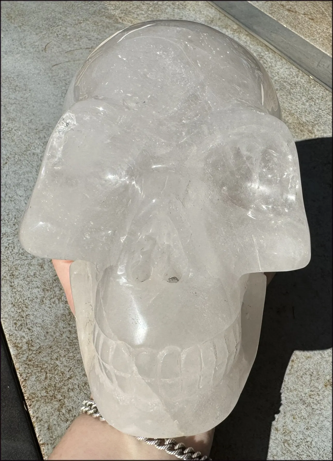 ~Super Sale~ LifeSize Himalayan Quartz Crystal Skull with Chlorite, Hematite!
