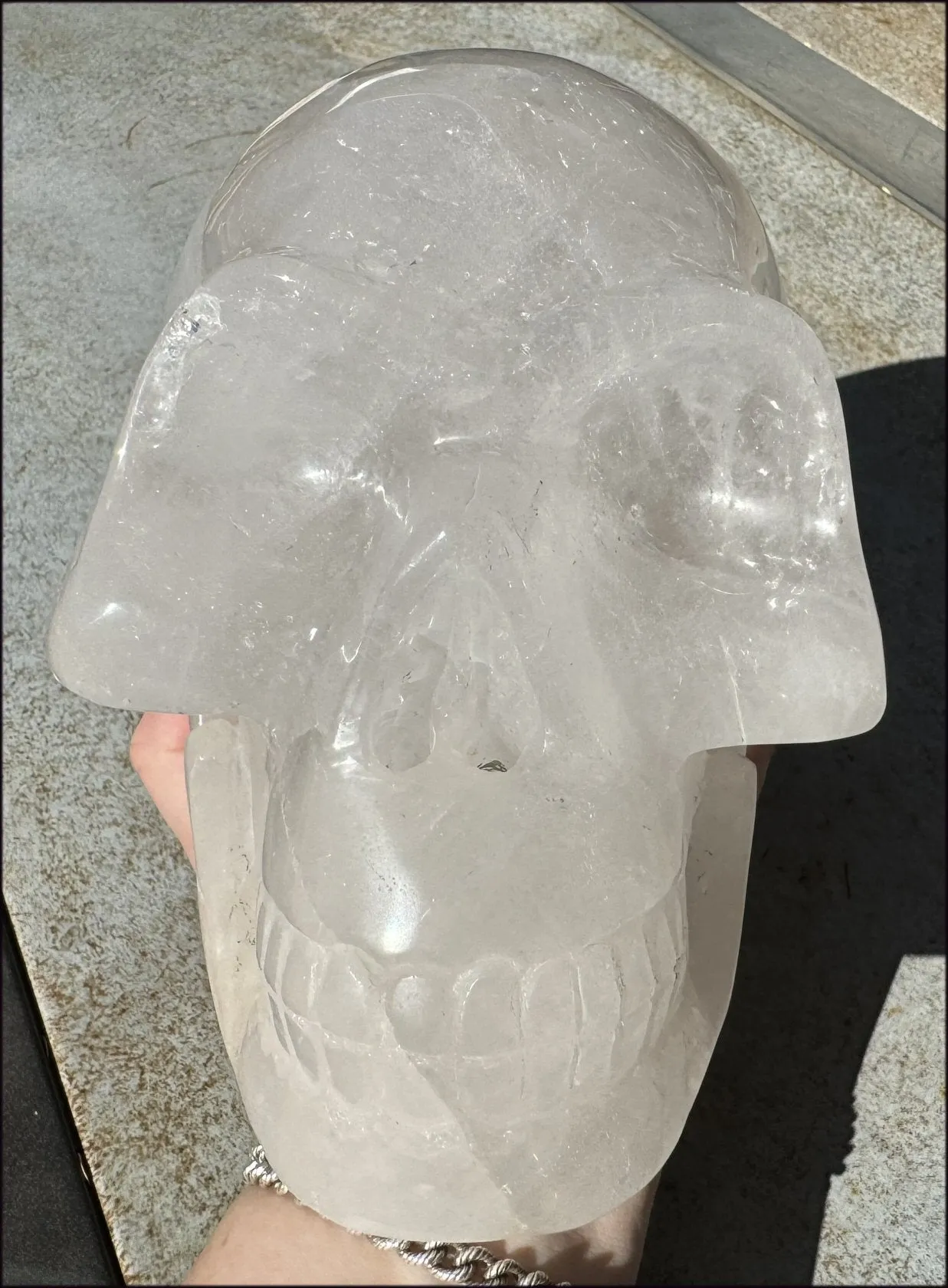 ~Super Sale~ LifeSize Himalayan Quartz Crystal Skull with Chlorite, Hematite!