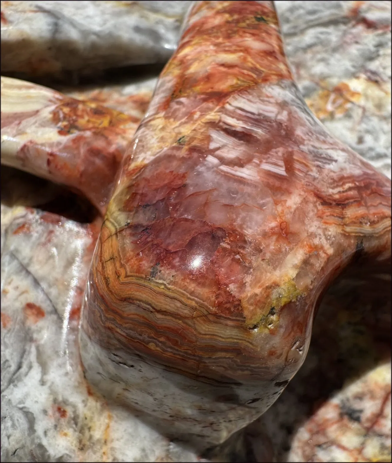 ~Super Sale~ LifeSize RED Crazy Lace Agate Crystal Skull - Laughter, Divination - 15lbs 