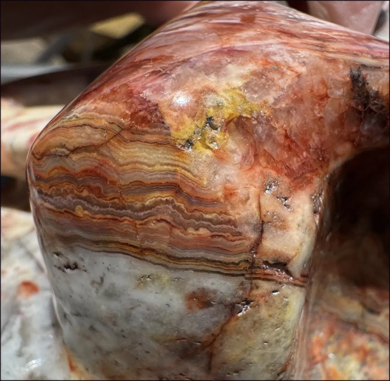 ~Super Sale~ LifeSize RED Crazy Lace Agate Crystal Skull - Laughter, Divination - 15lbs 
