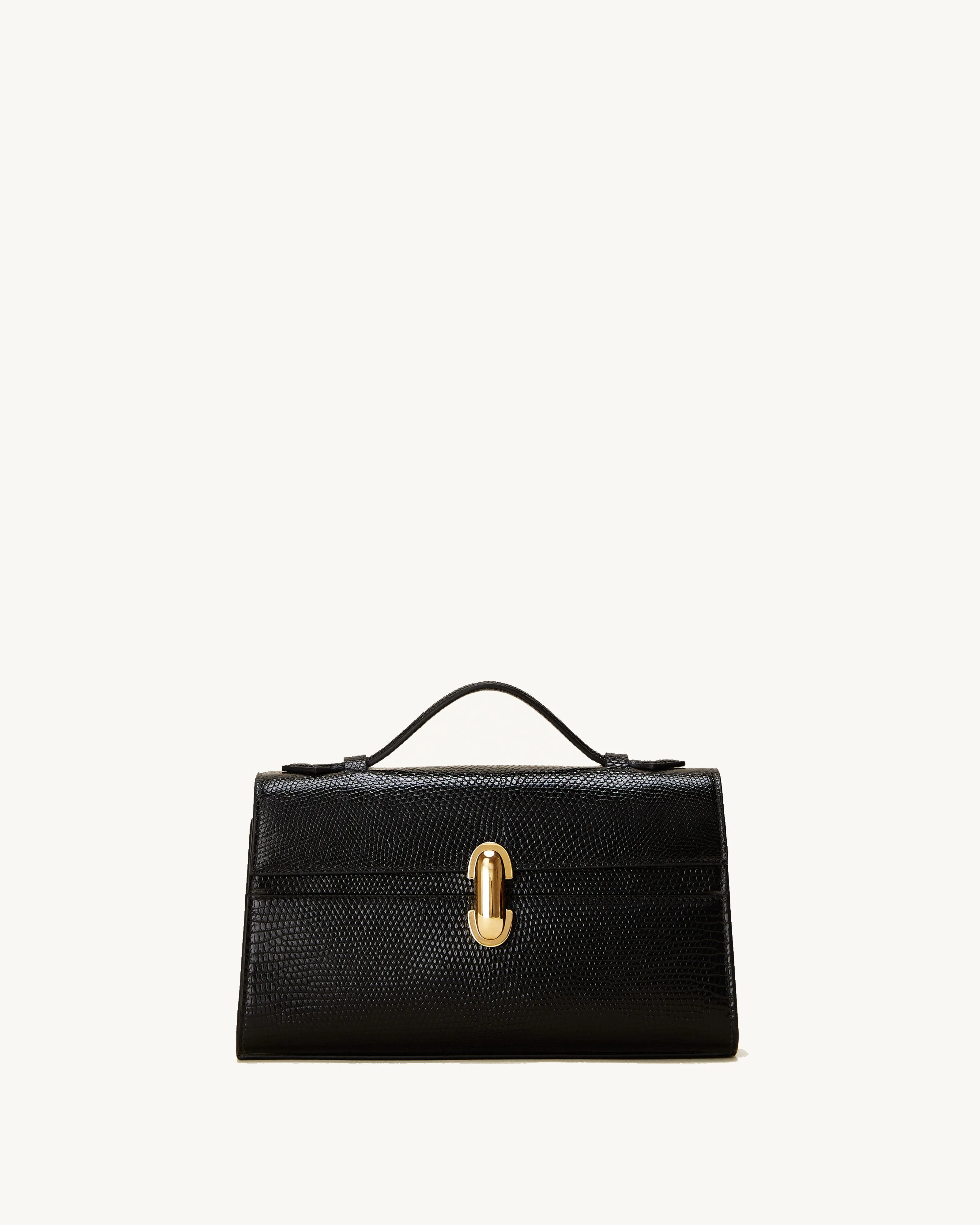 Symmetry Pochette in Black Lizard