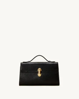 Symmetry Pochette in Black Lizard