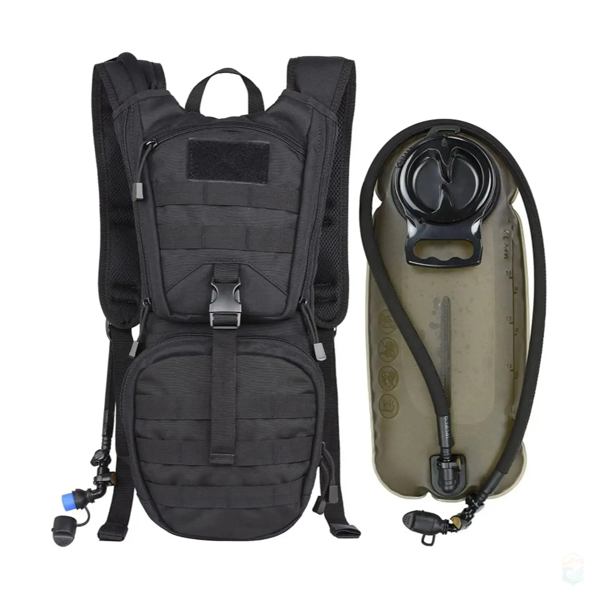 Tactical Hydration Pack Waterproof Nylon Backpack with Reservoir for Hiking and Camping - 3L, Multiple Colors