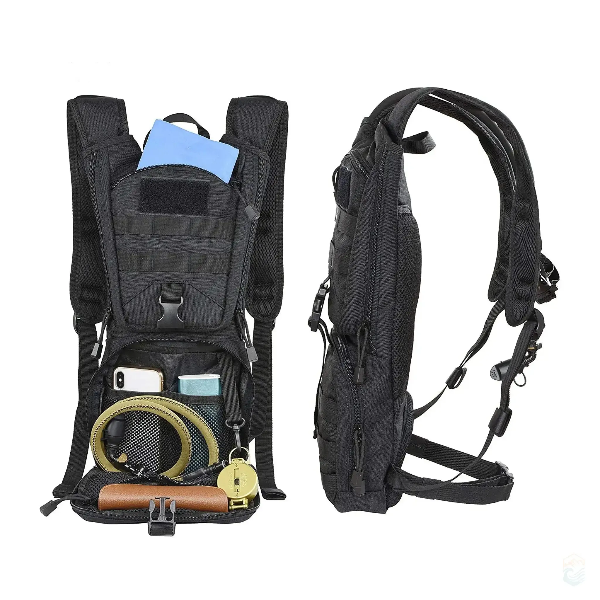 Tactical Hydration Pack Waterproof Nylon Backpack with Reservoir for Hiking and Camping - 3L, Multiple Colors