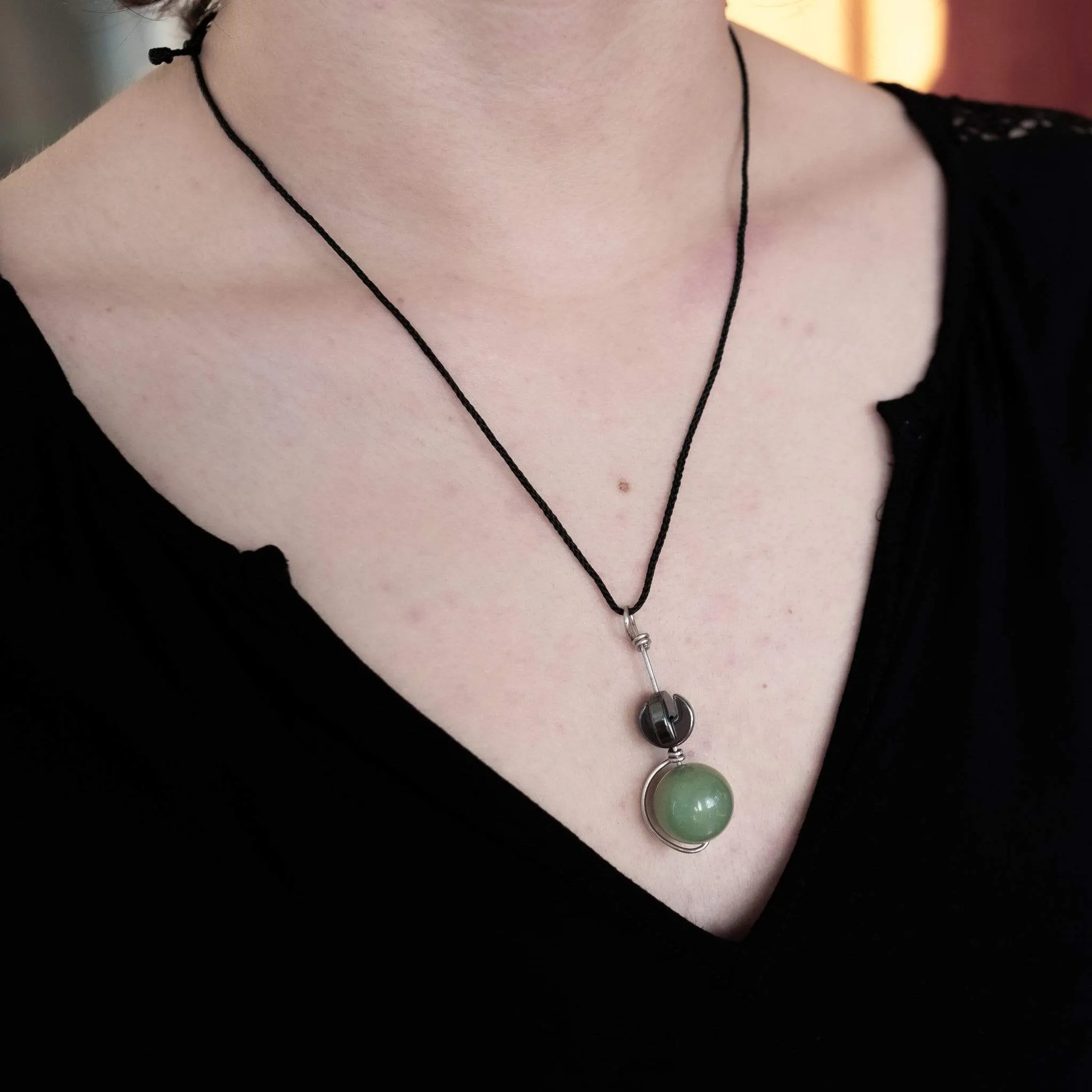 Tactile Necklace | Crystal Fidget Spinner Amulet