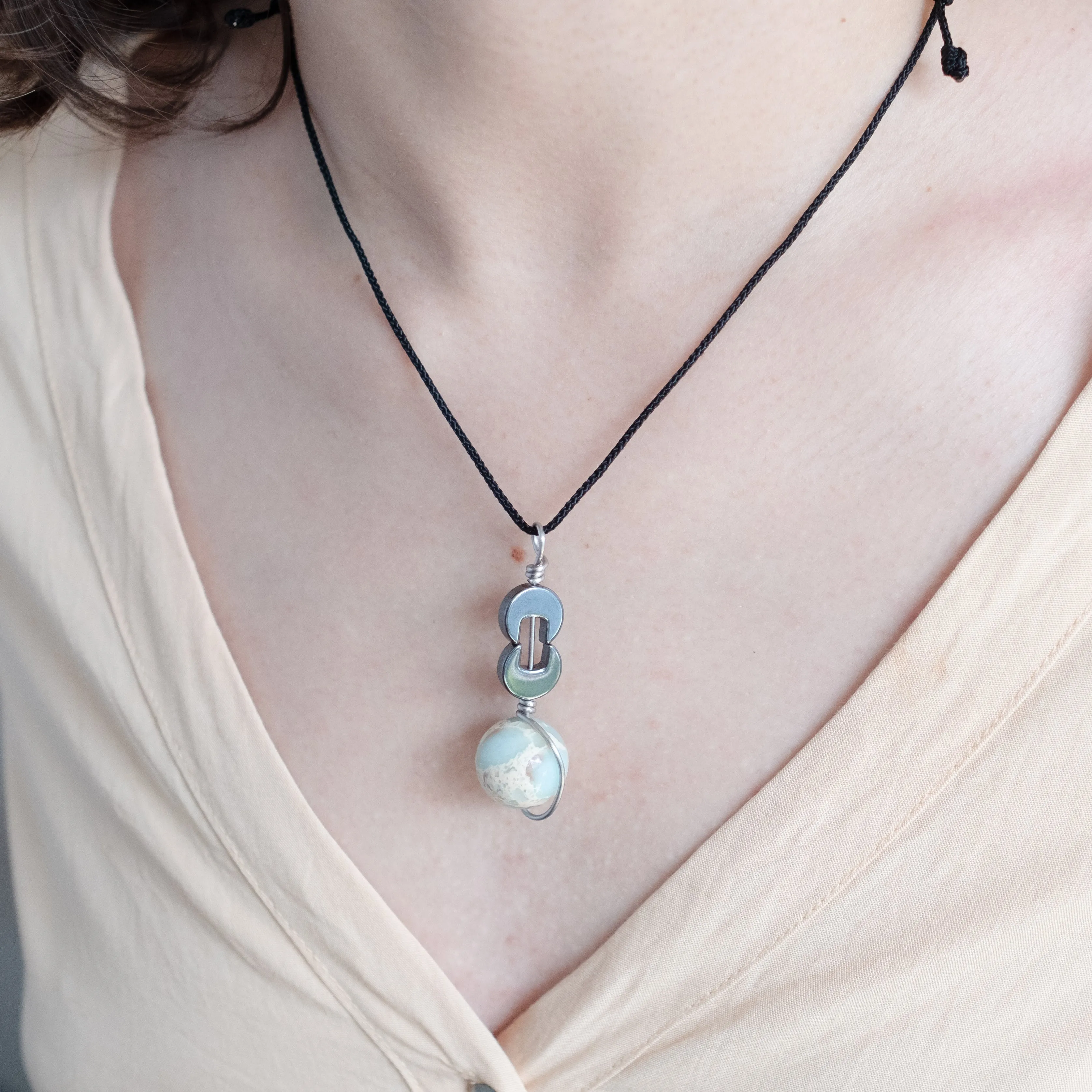 Tactile Necklace | Crystal Fidget Spinner Amulet