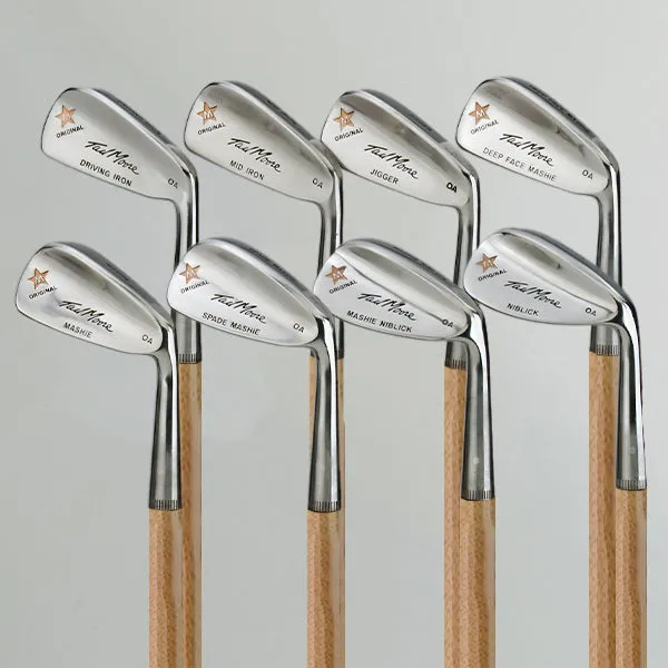 Tad Moore - Star OA Set of Hickory shafted golf clubs irons
