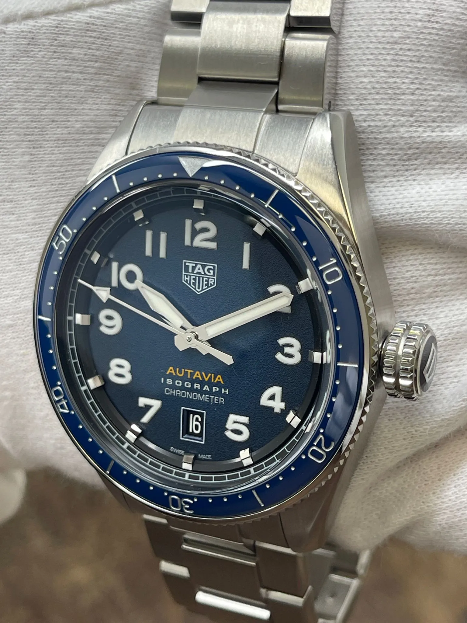 TAG Heuer Autavia Isograph additional NATO strap WBE5112 Blue Dial Automatic Men's Watch