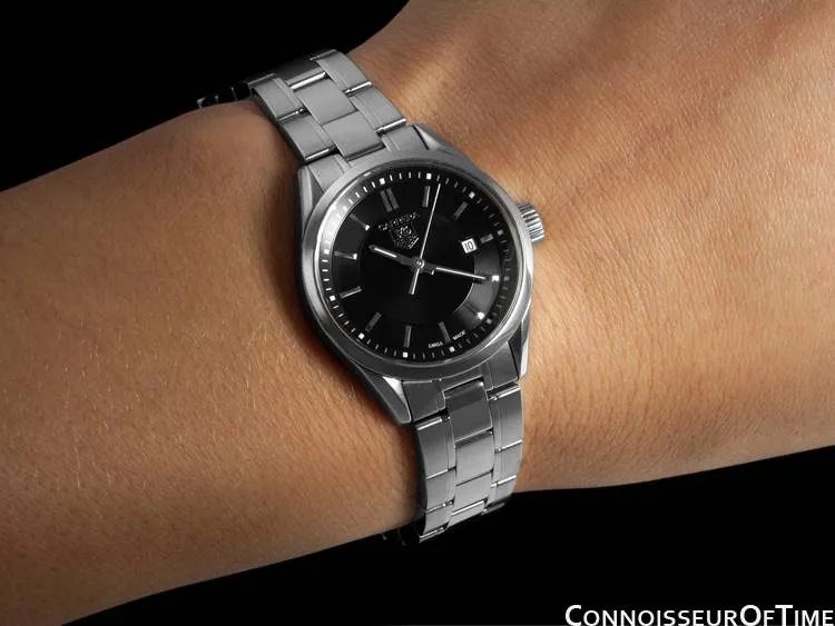 TAG Heuer Carrera Ladies Sport Dress Watch, Black Dial, Stainless Steel - WV1414