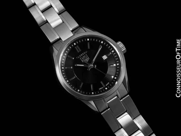TAG Heuer Carrera Ladies Sport Dress Watch, Black Dial, Stainless Steel - WV1414