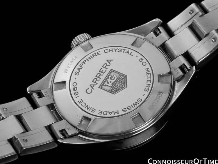 TAG Heuer Carrera Ladies Sport Dress Watch, Black Dial, Stainless Steel - WV1414