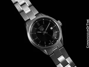 TAG Heuer Carrera Ladies Sport Dress Watch, Black Dial, Stainless Steel - WV1414