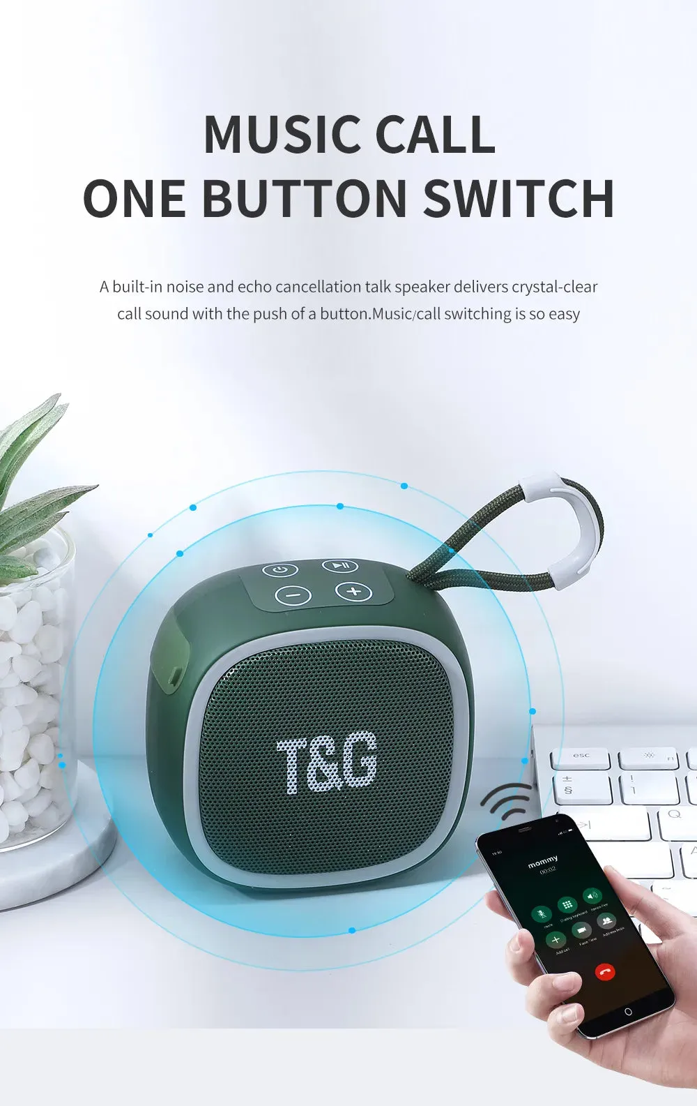 T&G Ultra-Compact Bluetooth Speaker High-Quality 3D Stereo Waterproof