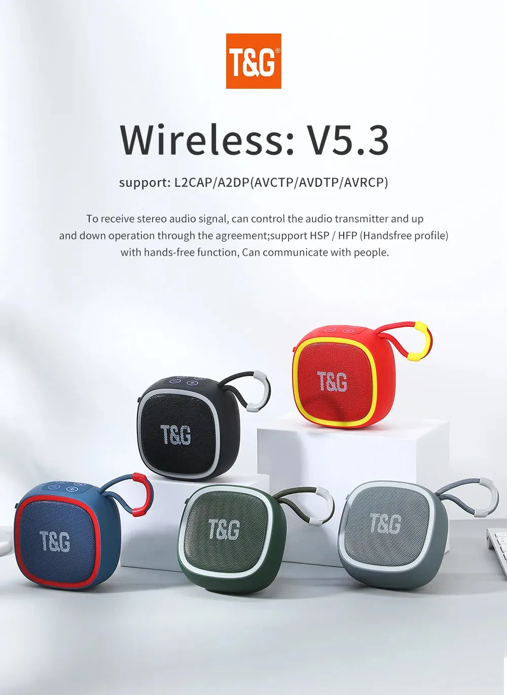 T&G Ultra-Compact Bluetooth Speaker High-Quality 3D Stereo Waterproof